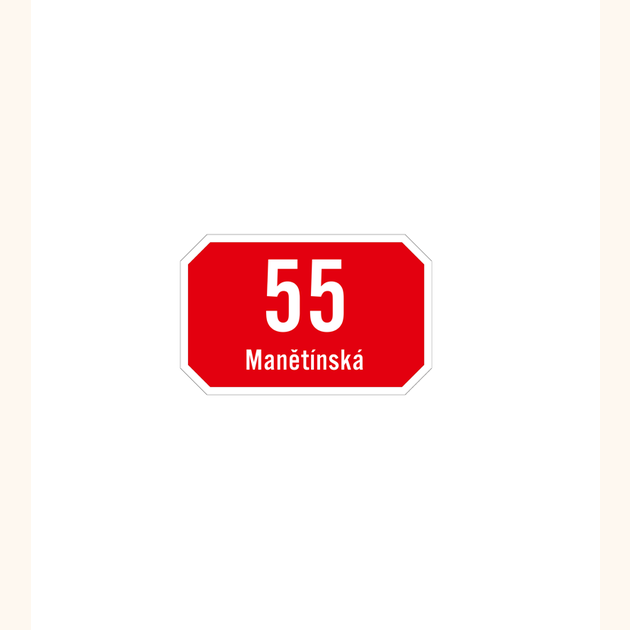 Smaltovaná cedule, domovní číslo s textem - typ 1,