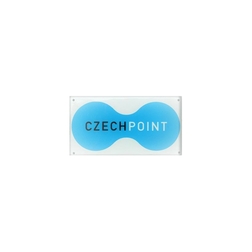 Smaltovaná cedule Czech Point, 30 x 16 cm, bílá