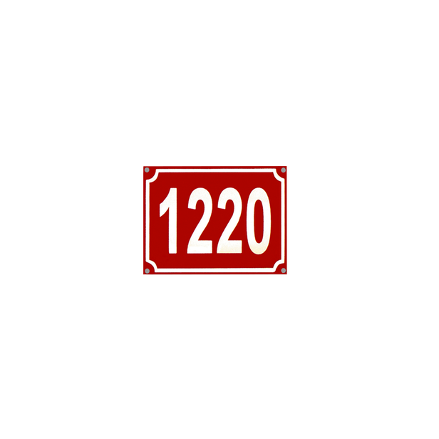 Smaltovaná cedule, domovní číslo, červená 20 x 15