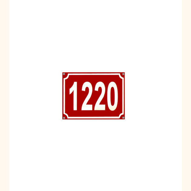 Smaltovaná cedule, domovní číslo, červená 20 x 15