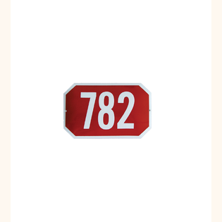 Smaltovaná cedule, domovní číslo - typ 1, červená