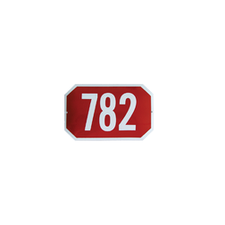 Domovní číslo PLZEŇSKÁ NORMA, rámeček do kraje, červená 33 x 21 cm, 1 řádek