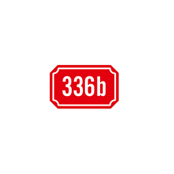 Domovní číslo PLZEŇSKÁ NORMA, rámeček s obloučky, červená 33 x 21 cm, 1 řádek
