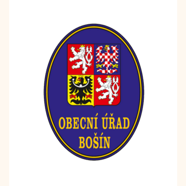 Obecní úřad se znakem a obcí - modrá
