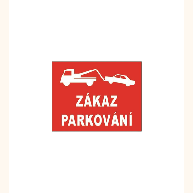 Smaltovaná cedule "Zákaz parkování", 32x25 cm